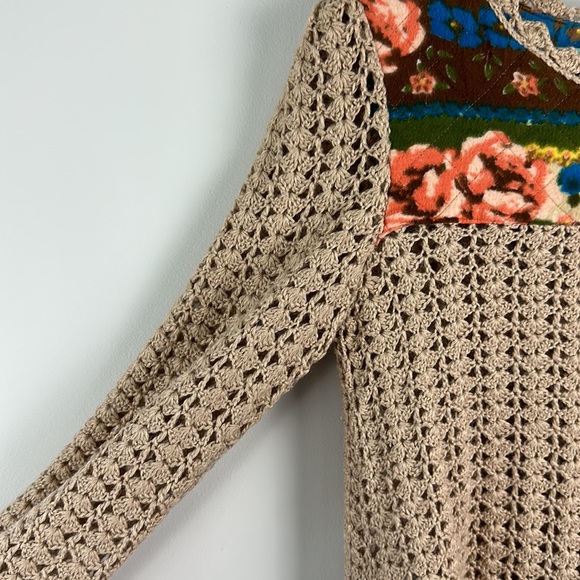 Free People XS Crocheted Peasant Sweater - Picture 4 of 6